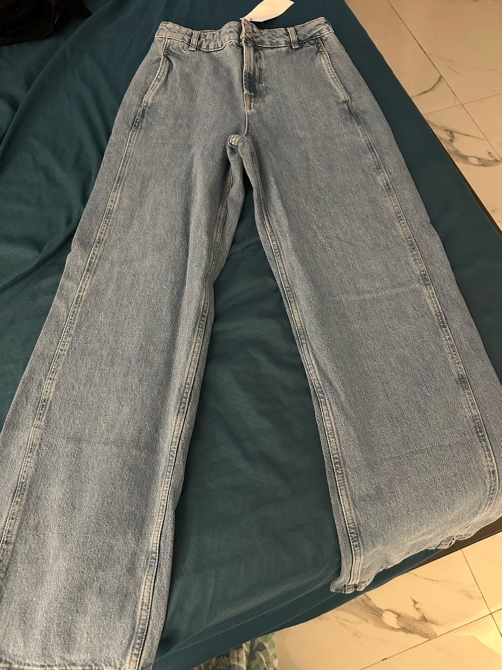 Zara Light Blue Wide-Leg Jeans